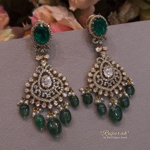 Ruperah Moissanite Polki Earings Ruperah Moissanite Polki Earings