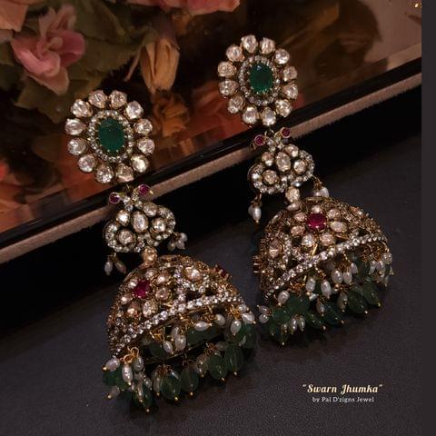 Swarn Jhumka - Moissanite Polki Jhumki Swarn Jhumka - Moissanite Polki Jhumki