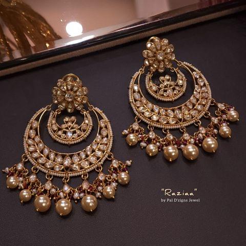 Raziaa Moissanite Polki Chaandbaali Raziaa Moissanite Polki Chaandbaali