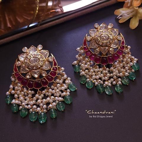 Chaandvaani Moissanite Polki Earings Chaandvaani Moissanite Polki Earings