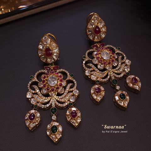 Swarnaa Moissanite Polki Earring Swarnaa Moissanite Polki Earring