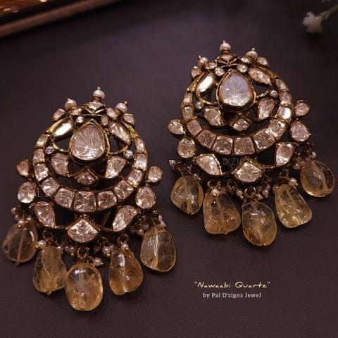 Nawaabi Quartz - Moissanite Polki Earrings Nawaabi Quartz - Moissanite Polki Earrings