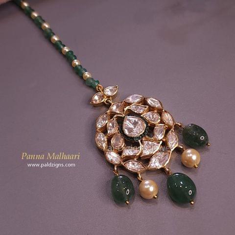 Panna Malhaari Moissanite polki Tikka Panna Malhaari Moissanite polki Tikka