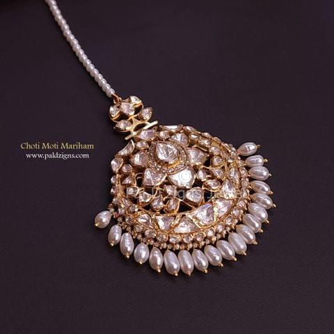 Choti Moti Mariham Moissanite Polki Tika Choti Moti Mariham Moissanite Polki Tika