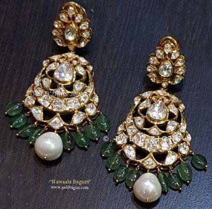 Nawaabi Begum Moissanite Polki Earings Nawaabi Begum Moissanite Polki Earings