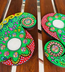 Paisley Candle Holder - Green