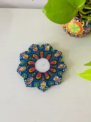 Floral Candle Holder - Turquoise