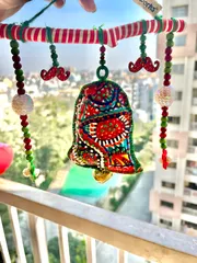 XMas special hangings - bell with beautiful embroidery - for door or wall