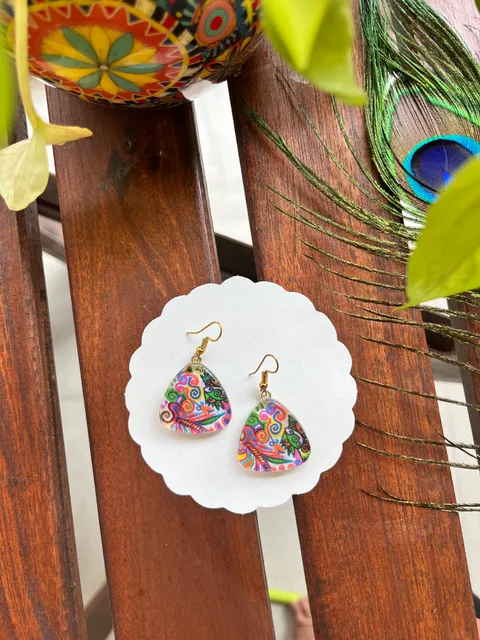 Spring-Vibe Triangle glass Earrings