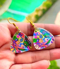 Spring-Vibe Triangle glass Earrings