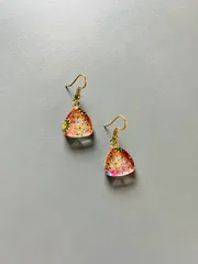 My-Peacock small triangle earrings  glass Earrings