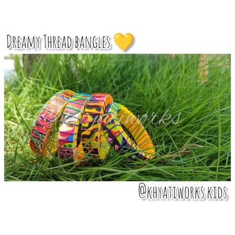 Dreamy Thread Bangles Yellow - Single Piece