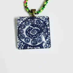 The Reverse Clock Square Glass Pendant