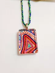 Footy Cuboid Glass Pendant