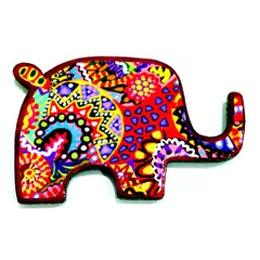Rangeen Haathi Wooden Magnet Khyatiworks