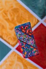 Emerald hand-painted Wallet by khyatisworks front
