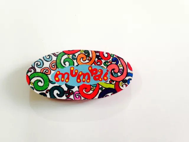 Florosphere Oval Mumbai Wooden Magnet Khyatiworks