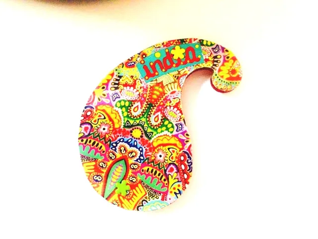 Colorama Paisley India Wooden Magnet