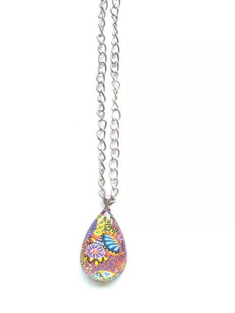 dignified drop glass pendant with chain