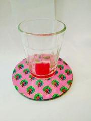 MOR PANKH ROUND COASTERS IN DIFFERENT SHADES OF PINK