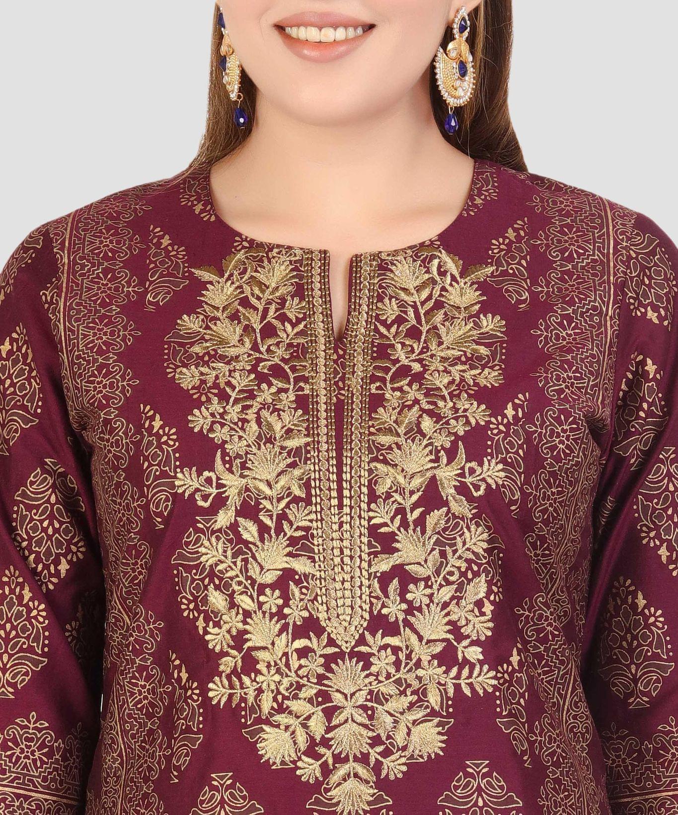 Nabela Purple  Kurta And Churidar Set