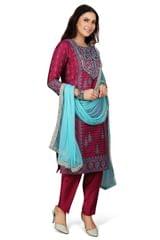 Rahila Purple Cotton Silk Embroidered Suit Set