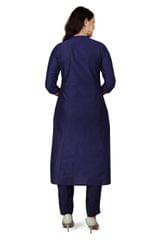 Skylar Blue Cotton Silk Embroidered Suit Set