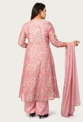 Sriya Pink Chanderi Cotton Embroidered Suit Set