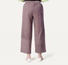 Women's Cotton Pant Palazzo Brown & Red