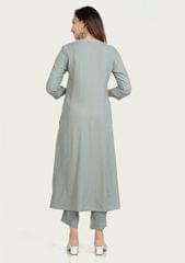 Navi Pista Green Rayon Embroidered Suit Set