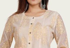 Aanisah Cream Chanderi Cotton Suit Set