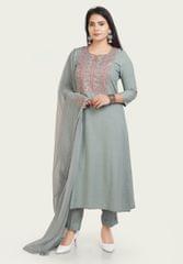 Lyla Pista Rayon Cotton Embroidered Suit Sets