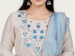 Arnika Off White Cotton Embroidered Sharara Set