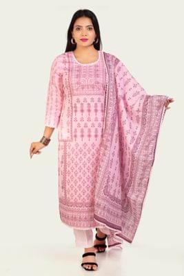 Women's Banu Pink Cotton Suit Sets
