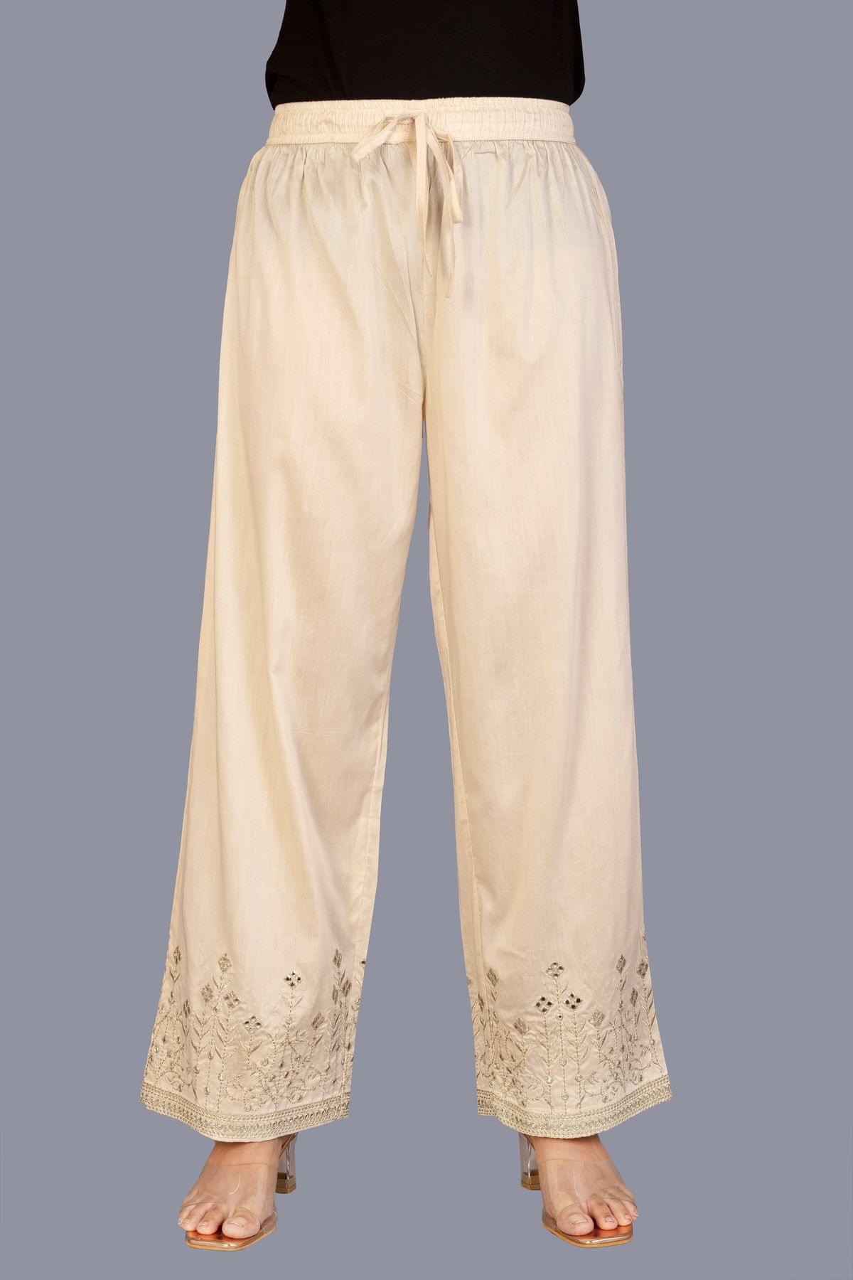 Buy Online Off White Cotton Palazzo for Women  Girls at Best Prices in  Biba IndiaCORE14920SS19OWH