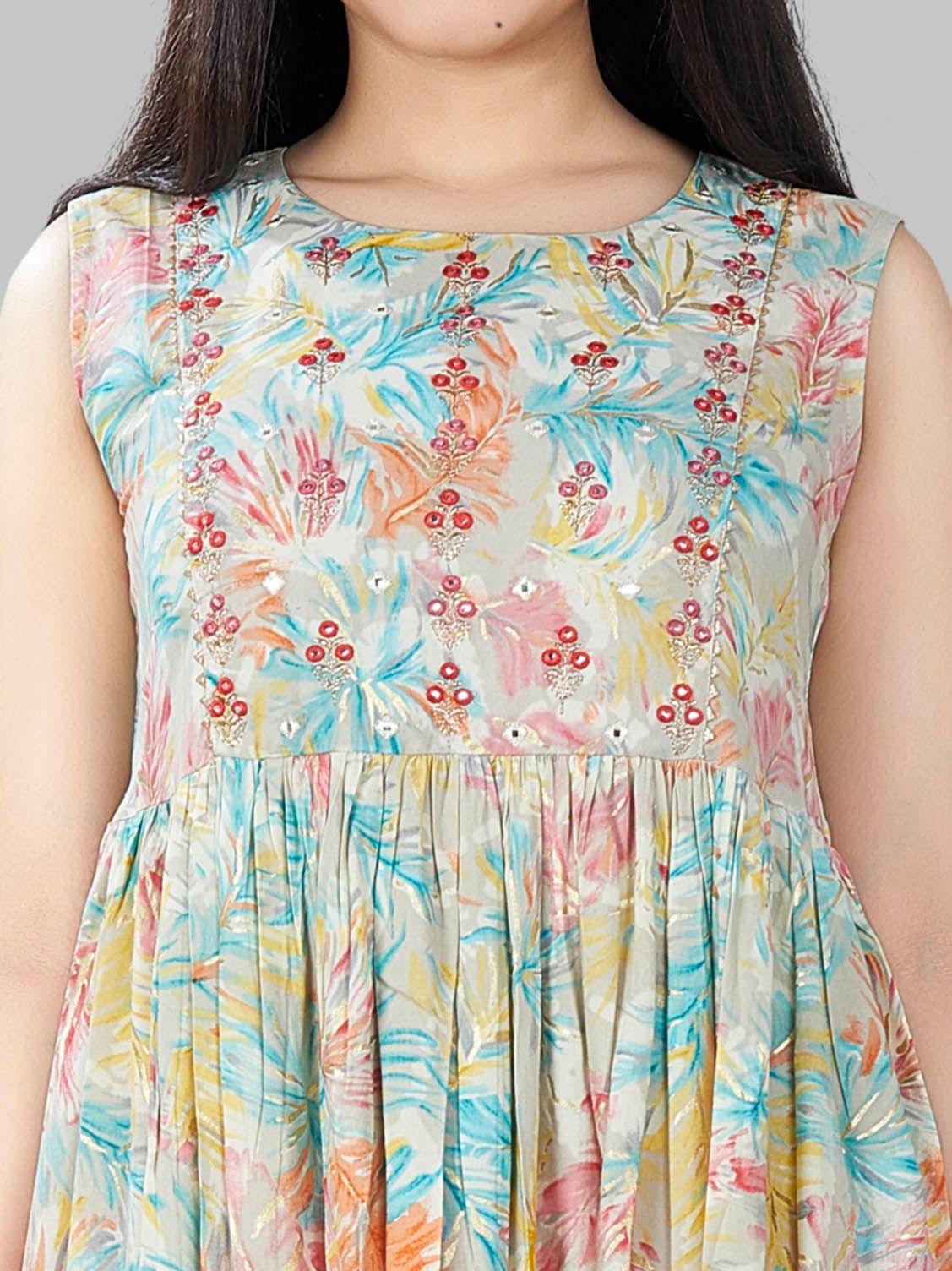 Diksha Multicolour Cotton Printed Sleeves Kurti
