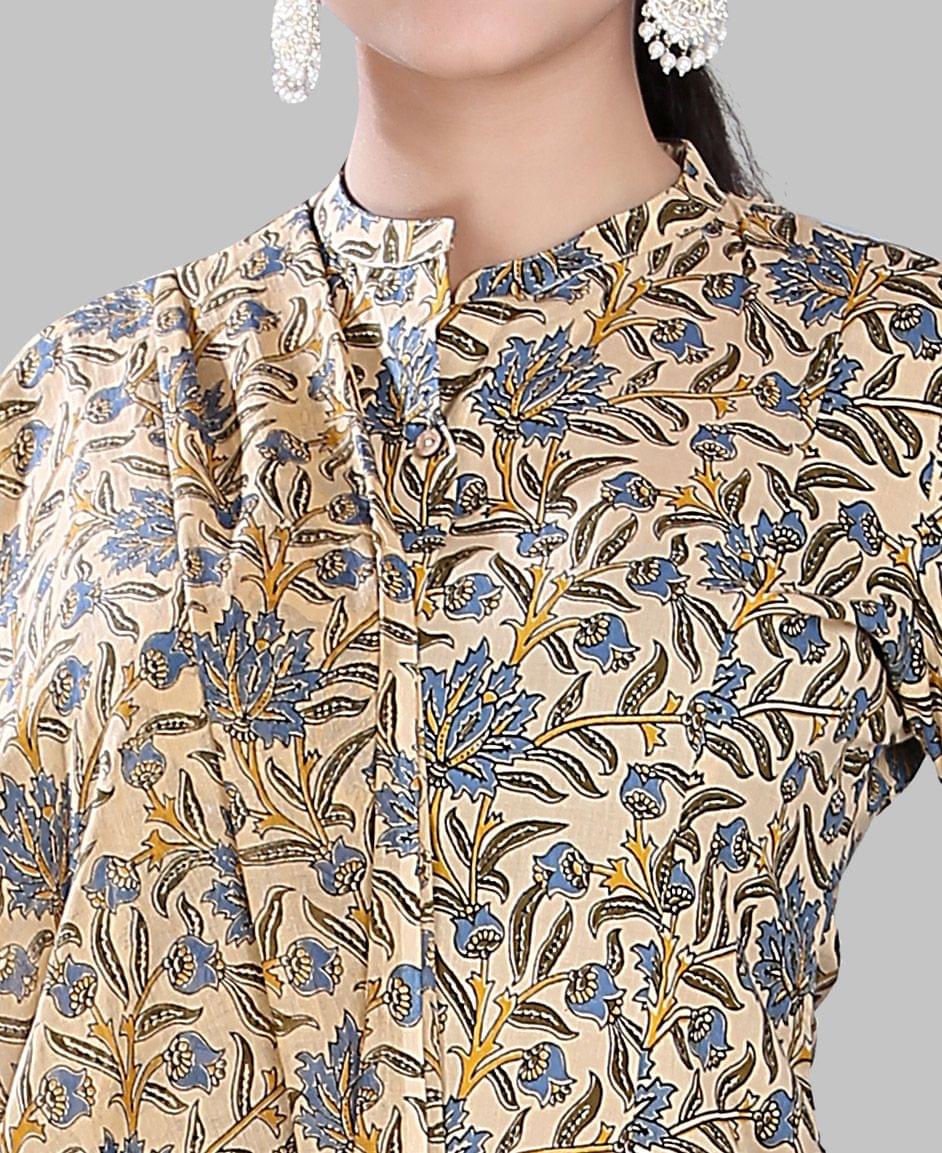 Taslima 1 Beige Jaipuri Cotton Suit Set