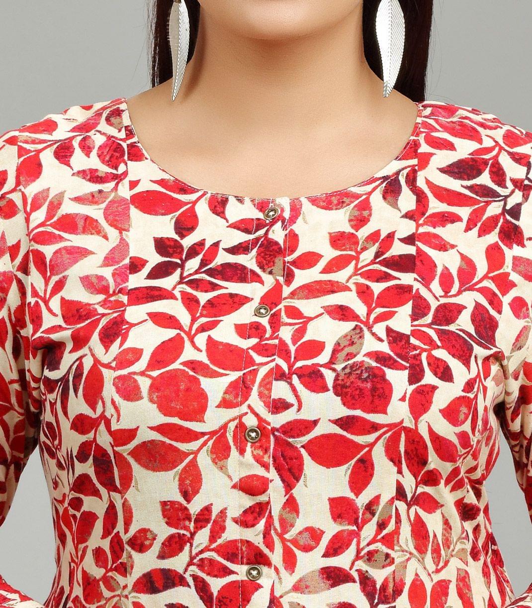 Jahnavi Maroon Rayon A Line Kurti