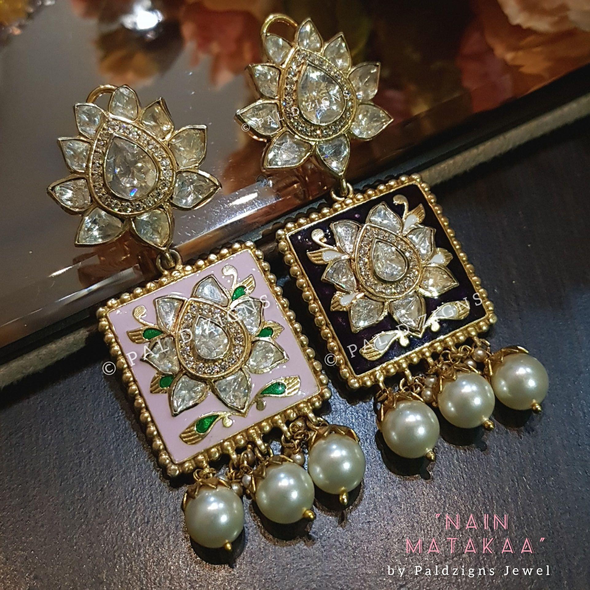 Nain Matakaa Moissanite Polki Earings