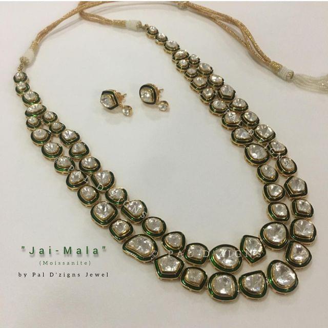 Jai Mala Moissanite Polki Set (Close Back Setting)