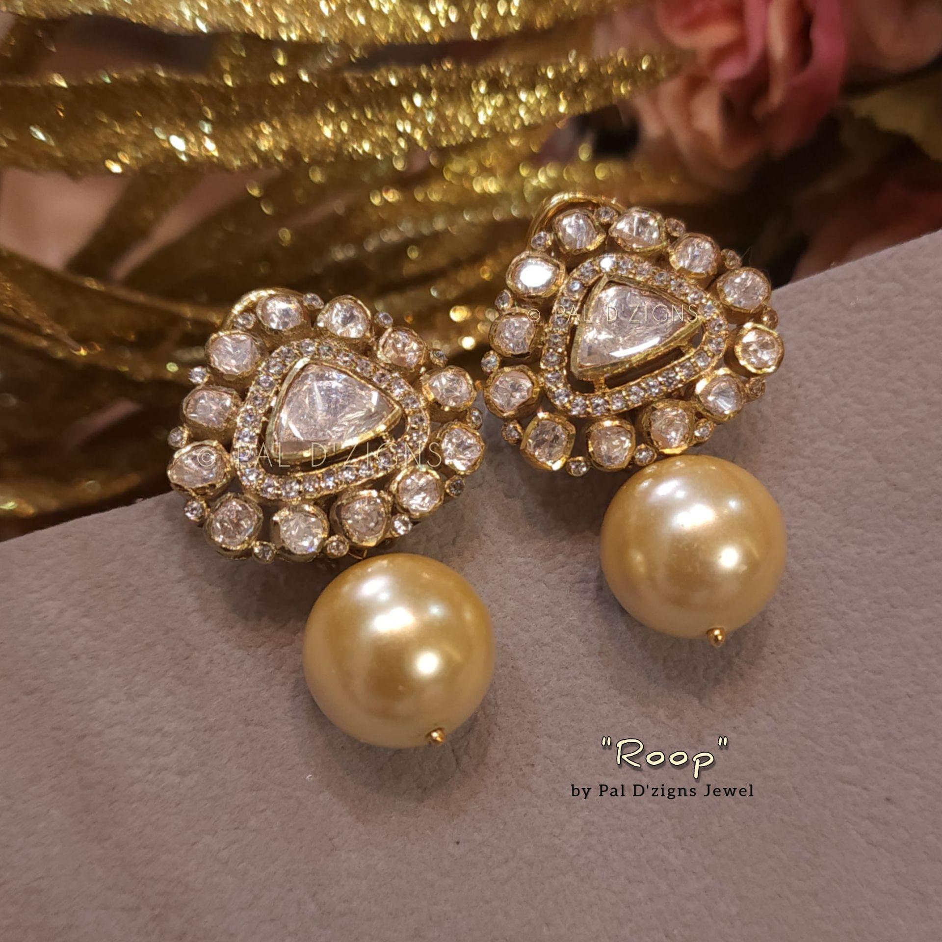 Roop Moissanite Polki Studs