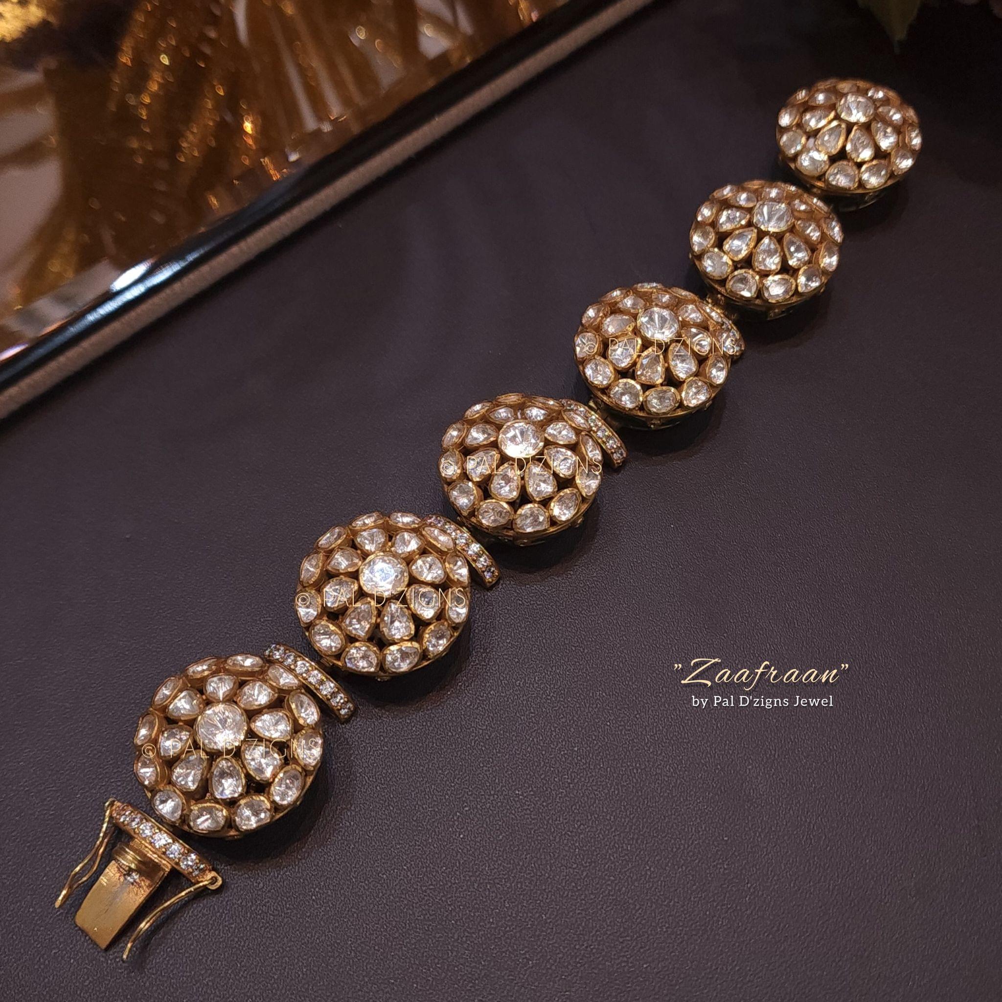 Zaafraan Gajraa - Moissanite Polki Bracelet