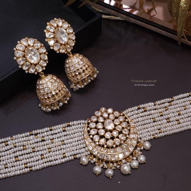 Chaand Jumeirah Moissanite Polki Choker Set