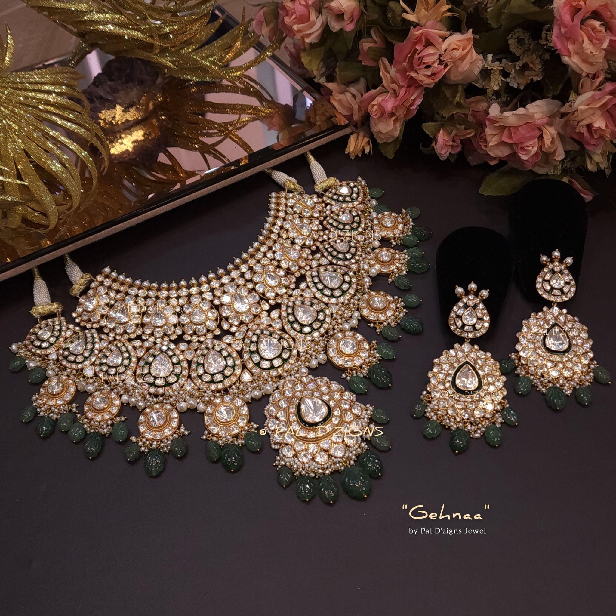 Gehnaa Moissanite Polki Bridal Set