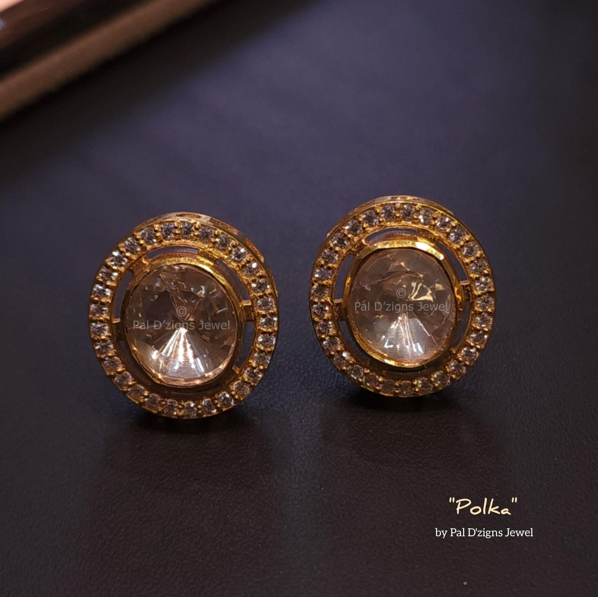 Polka Moissanite Polki Studs