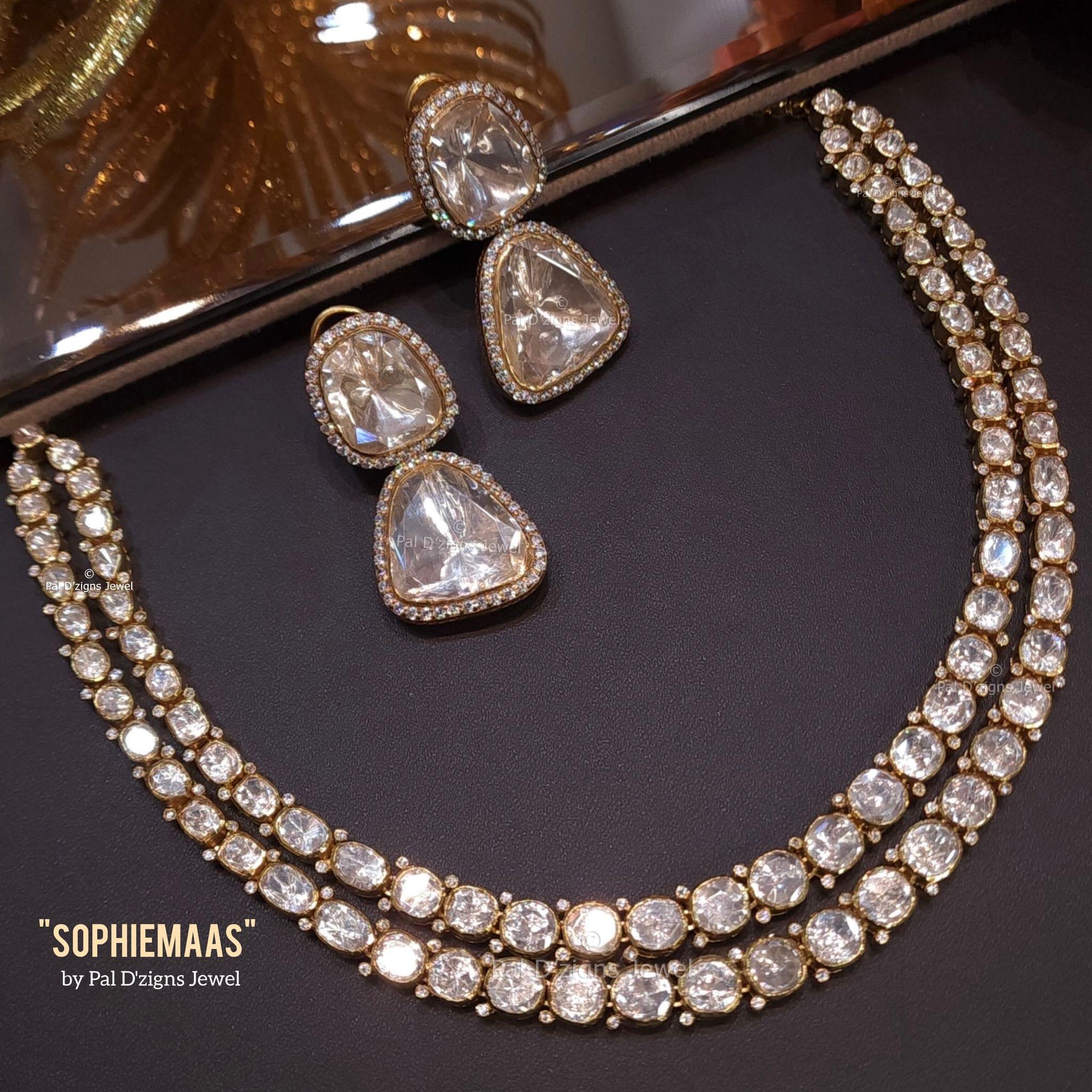Sophiemaas Moissanite Polki Necklace Set