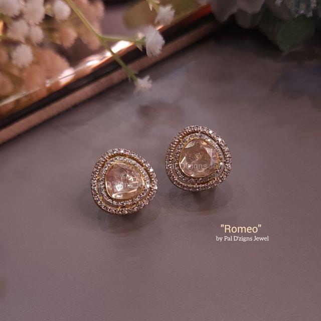Romeo Moissanite Polki Studs