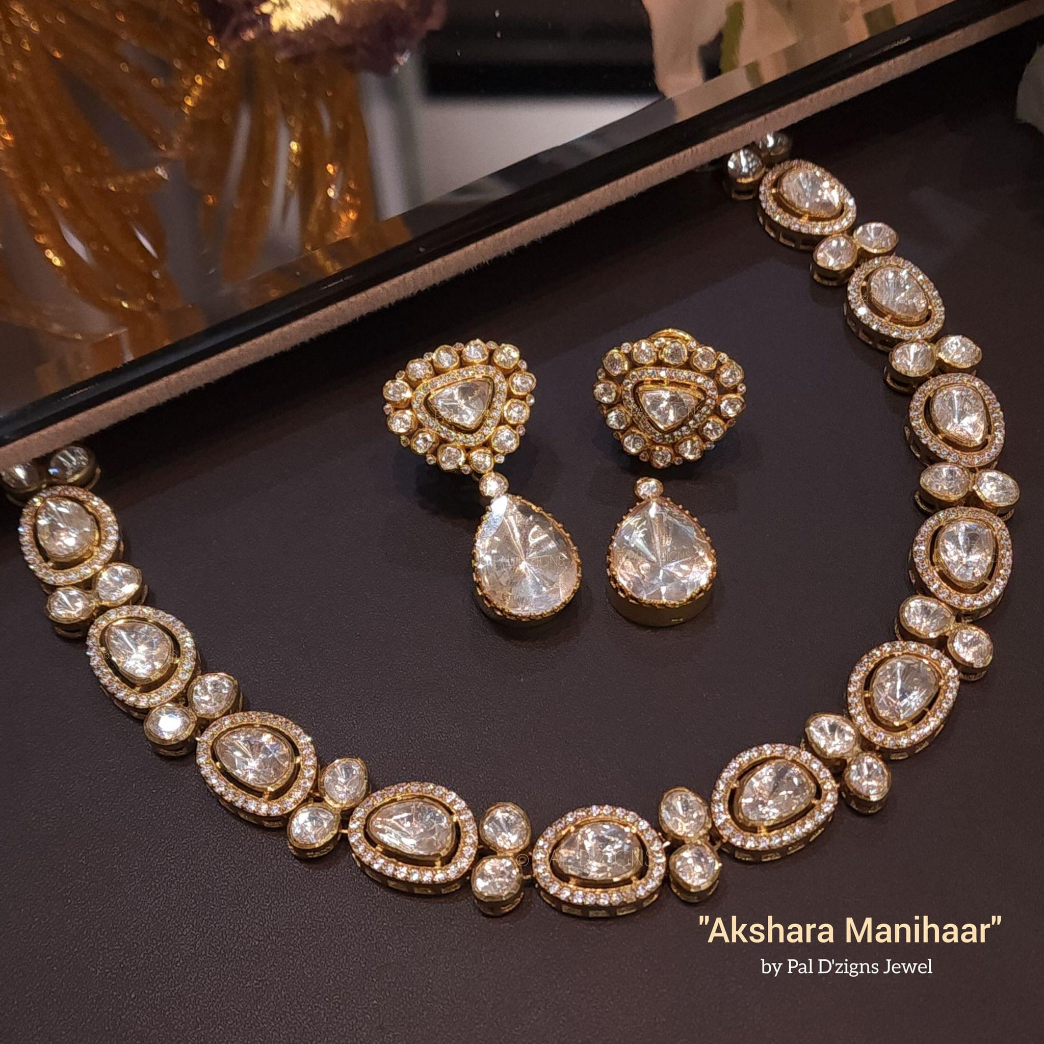 Akshara Manihaar Moissanite Necklace Set