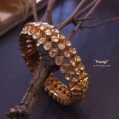 Paunji (2-8" Size) Moissanite polki bangle