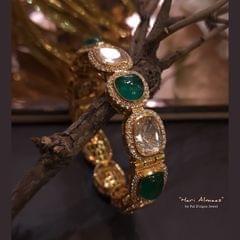 Hari Almaas (2-6" Size) Single Moissanite Polki Bangle
